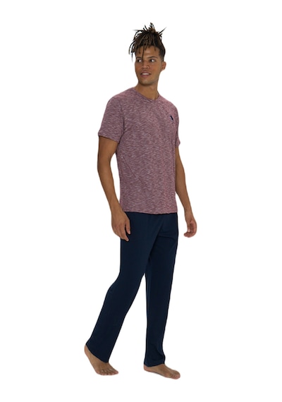 U.s. Polo Assn. Erkek Bordo Flamlı Yuvarlak Yaka Pijama Takımı Kırmızı