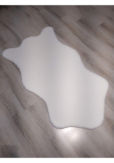 Süet Taban Tavşan Post Halı Beyaz 80X150 Cm