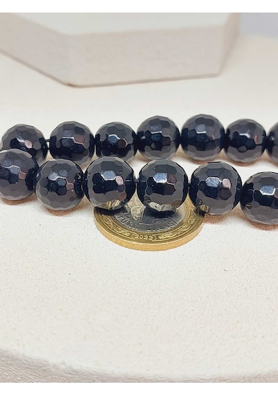 Oniks Onix Taşı Faset Kesim17lik Efe Tesbih 12mm 51526
