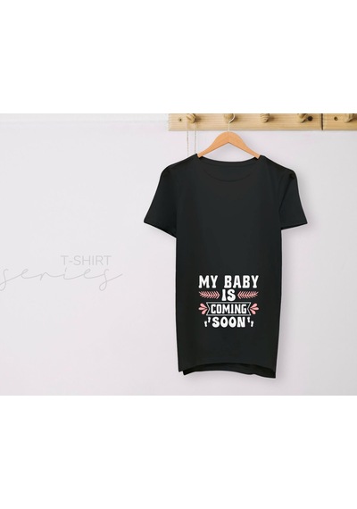 Bk Gift Espri Tasarımlı Siyah Hamile Tişörtü, Hamileye Hediye, Yeni Anne Hediyesi, Arkadaşa Hediye-9 001