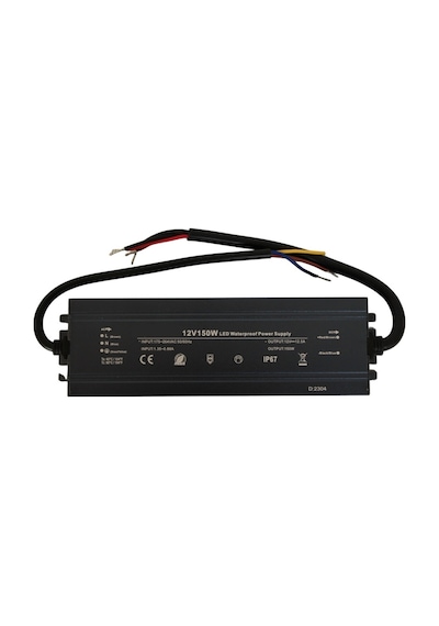 HazarLed 12 Volt 12,5 Amper Ip67 Su Geçirmez Dış Cephe Led Adaptör 150 Watt