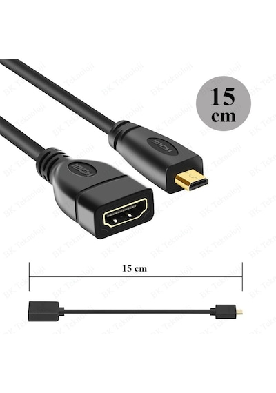 Micro Hdmı Erkek Hdmı Dişi Tablet Kamera Dönüştürücü Kablo