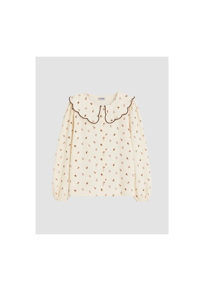 LC Waikiki Alıta Cıty Farkıyla Lcw Kids Kahverengi Çiçekli Standart & Regular Kız Çocuk Gömlek Kahverengi - 928798638 Kahverengi