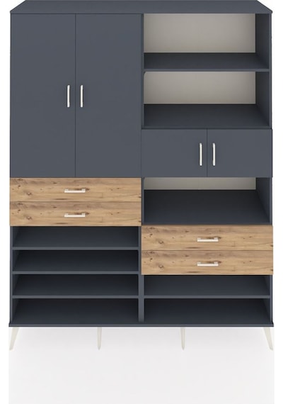Hyperion Gardrop 11 Raflı 4 Çekmeceli 4 Kapaklı 176x44x221 Antrasit-antrasit/çam Antrasit/çam Hyperion Gardrop 11 Raflı 4 Çekmeceli 4 Kapaklı 176x44x221 Antrasit-antrasit/çam Antrasit/çam