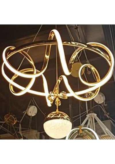 Has Light Palmiye Model Led Avize 3 Renkli Altın Renk Gövde