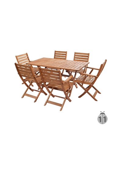 Efe-Garden Efe Garden 6 Kişilik Ahşap Masa Takımı (359604721) Ceviz