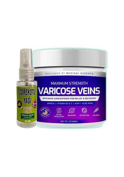 Varicose Veins Purple Bacak Bakım Kremi 100 Ml + Çörek Otu Yağı Yağı 30 Ml