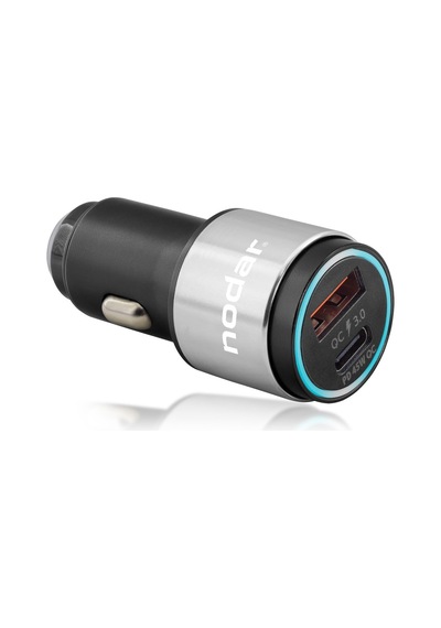 Nodar Araç Şarj Adaptörü Usb + Type-c Pd Qc 3.0 45w Metal - Siyah Nd1076