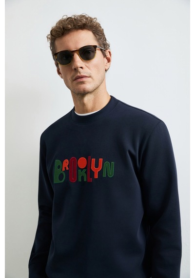 Lufian Fınn Erkek Sweatshirt Lacivert Lacivert 112030202100200