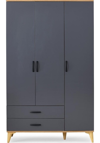 Kumsal 3 Kapılı 2 Çekmeceli Gardrop Elbise Dolabı 120x48x195cm 001