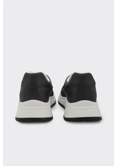 Derinet Comfort Taban Kadın Bağcıklı Sneaker Siyah Siyah