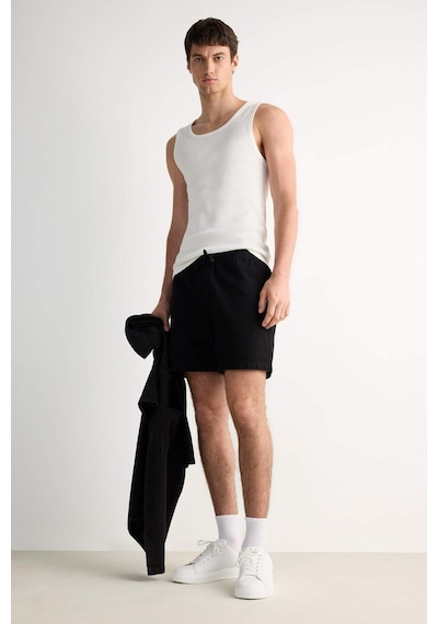 DeFacto Relax Fit Yazlık Rahat Jean Bermuda Şort -  D4390AX25SMNM36