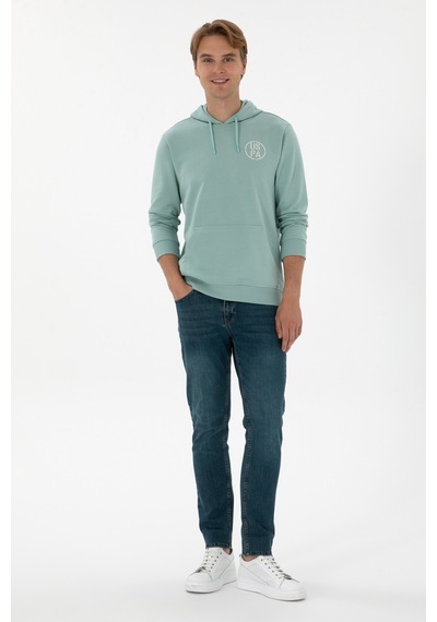 U.S. Polo Assn. Erkek Regular Fit Kapüşonlu Mint Sweatshirt 50313718-VR090