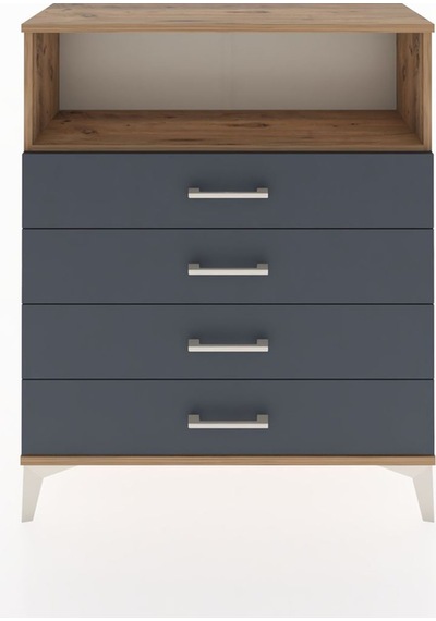Arges Şifonyer Tek Raflı 4 Çekmeceli 88x30x106 Çam-antrasit Çam