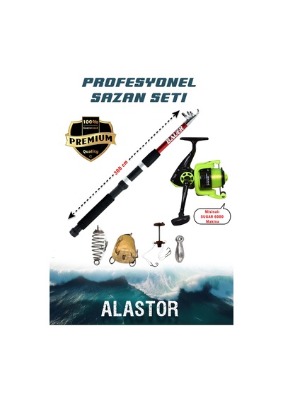 Profosyonel 2'li Sazan Olta Takımı 1 Adet Kamış 1 Adet Makine Sazan Olta Seti Makineli 56586941