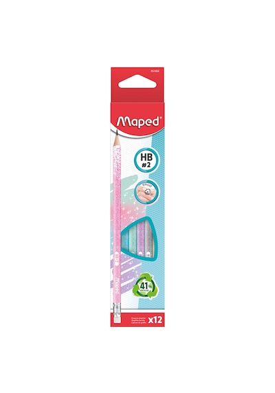 Maped Black Pep's Deco Glitter Silgili Kurşun Kalem Hb 851804 Çok Renkli