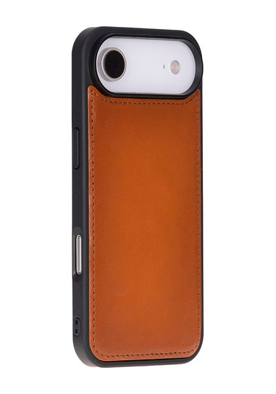 Bloomcase Magic Wallet Urban Tan Hakiki Deri Apple Uyumlu iPhone 17 Air 6.5" Cüzdanlı Telefon Kılıfı Taba