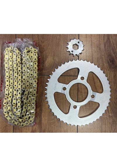 Kuba Tk 03 Zincir Dişli Seti Oringli Gold Sarı Zincir Supermoto