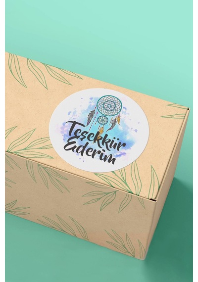Düş Kapanı Teşekkür Sticker 3x3cm St2372 Çok Renkli