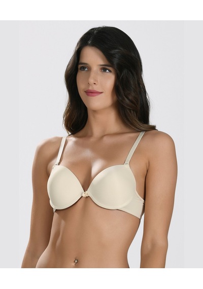 Nbb Destekli Push-up Balenli V Yaka Kesim Cuplı Basic Sütyen- 352 Ten Rengi