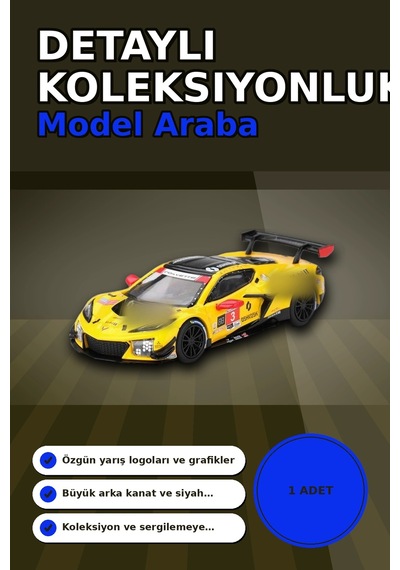 1/64 Chevrolet Corvette Z06 Gt3 Yarış Arabası - 2025 Imsa Daytona Modeli Bx-313376