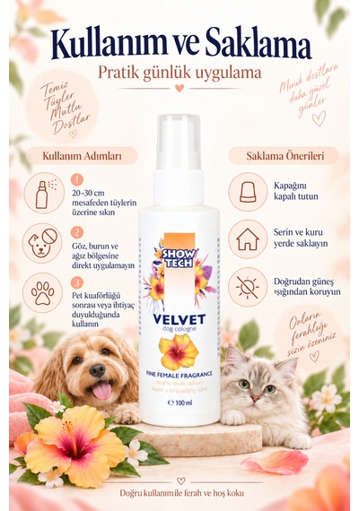 Showtech Velvet Dişi Kedi Ve Köpek Parfümü 100 Ml