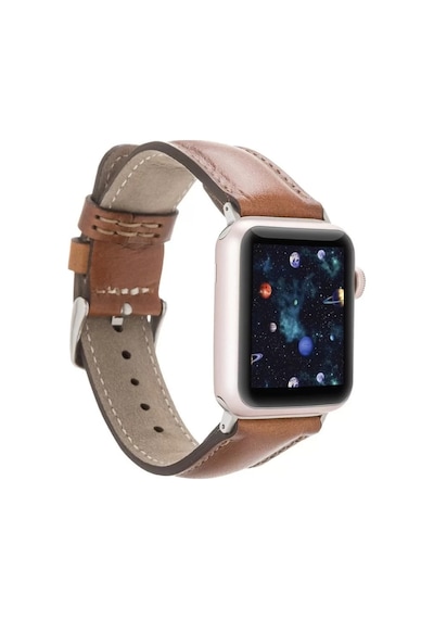 Apple Watch Uyumlu Deri Kordon 42-44-45mm Rst2ef Taba Diğer