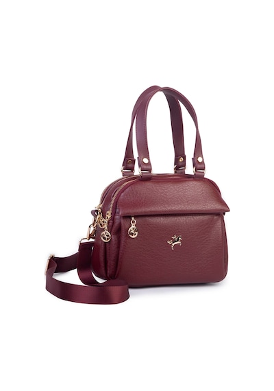 Nas Bag Kadın Çok Gözlü El Omuz Ve Çapraz Çantası 25x20 Cm Bordo Victoria