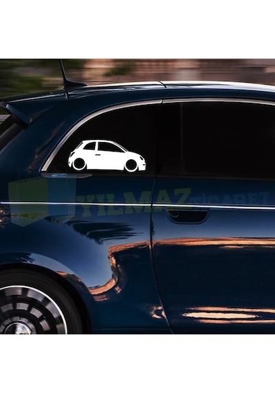 Fiat 500 Basık Araç Kelebek Cam Oto Sticker Araba Yapıştırma 2 Ad