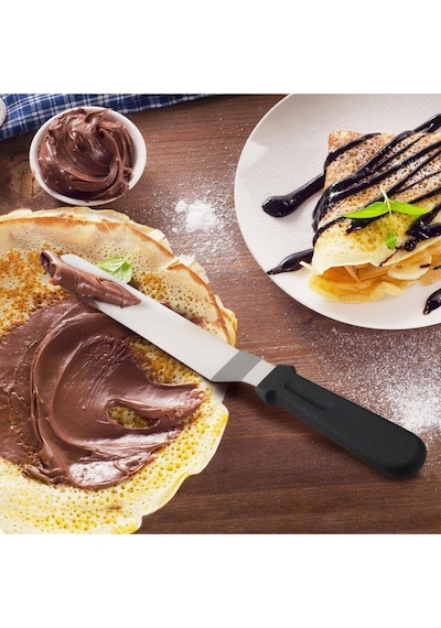 2'li Set Pasta Sıvama Spatulası 36 Cm + Solingen Ölçülü Çelik Spatula Hamur Kazıyıcı Çelik Metalik Diğer