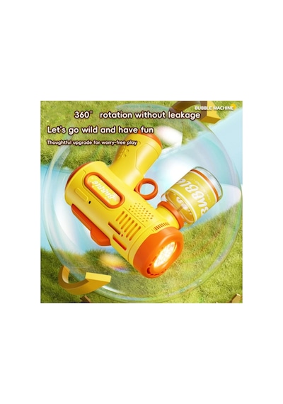 Pilli Otomatik Baloncuk Köpük Tabancası Bubble Gun 1000 Ml Köpük Likiti Hediyeli