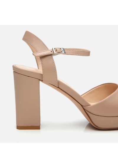 Hotiç Kadın Deri Bej Yüksek Topuklu Sandalet 01sah306440a330 Naturel-nude Nude