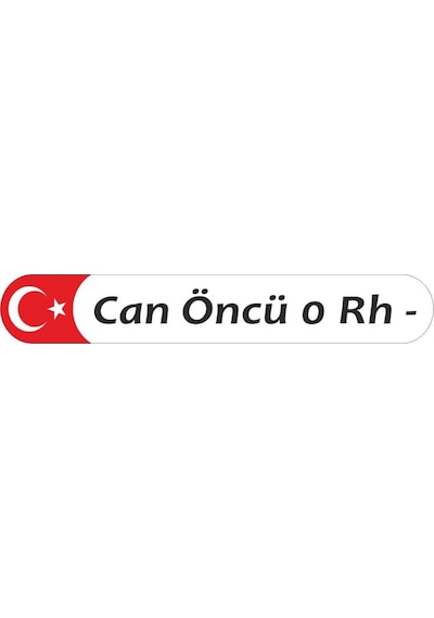 Kişiye Özel Kan Grubu Türk Bayrağı Sticker 00421