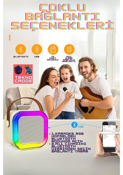 K12 Mini Aux/tf/usb/bluetooth Hoparlör Mikrofon Çocuklar İçin Karaoke Hoparlör Kit
