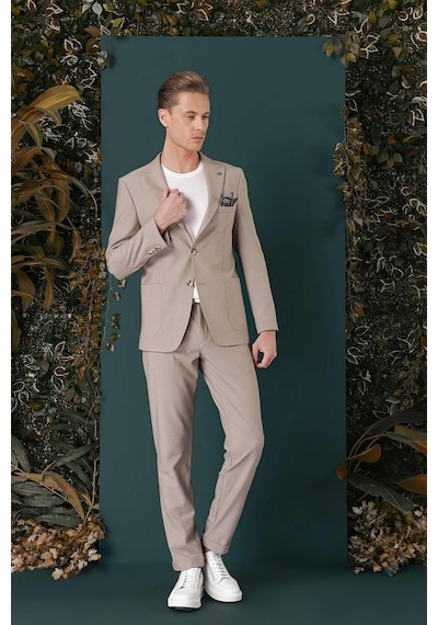 Efor C 659 Slim Fit Bej Spor Ceket Bej