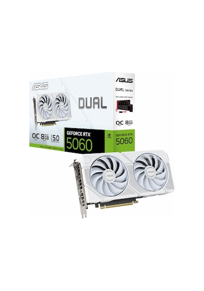 Asus Dual Geforce Rtx 5060 White Oc 8gb Gddr7 128bit Hdmı/dp Ekran Kartı