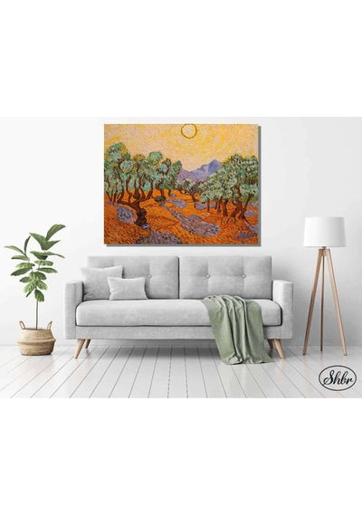 Tekli Yatay Kanvas Tablo, Vincent Van Gogh Zeytin Ağacı, Dekoratif Kanvas Duvar Tablosu