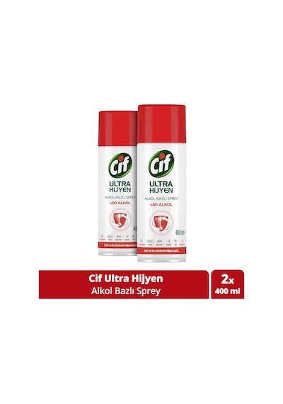 Cif Ultra Hijyen Alkol Bazlı Sprey 2 x 400 ML