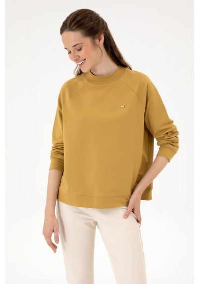 U.S. Polo Assn. Kadın Camel Regular Bisiklet Yaka Basic Sweatshırt 50313610-VR151
