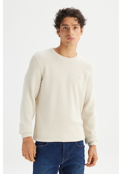 Lee Pamuklu Regular Fit Erkek Triko Kazak L2520364104 Ekru