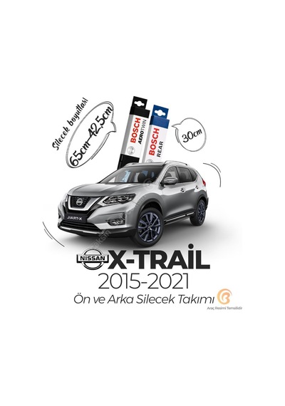 Nissan X-Trail Ön Arka Silecek Seti 2015-2021 Bosch Aerotwin Nissan X-Trail Ön Arka Silecek Seti 2015-2021 Bosch Aerotwin