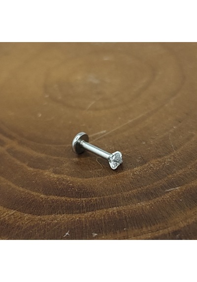 Aya Tasarım Gümüş Renk 6mm Zirkon Taş Helix/kıkırdak Piercing Gümüş