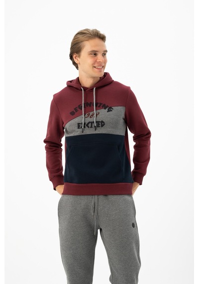 AR-MA Arma Erkek Kanguru Cepli Kapüşonlu Sweatshirt K24254928701 Bordo