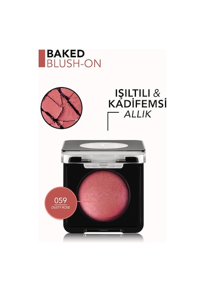 Baked Blush-On Yüksek Pigmentli & Doğal Işıltılı Fırınlanmış Allık 059 Dusty Rose