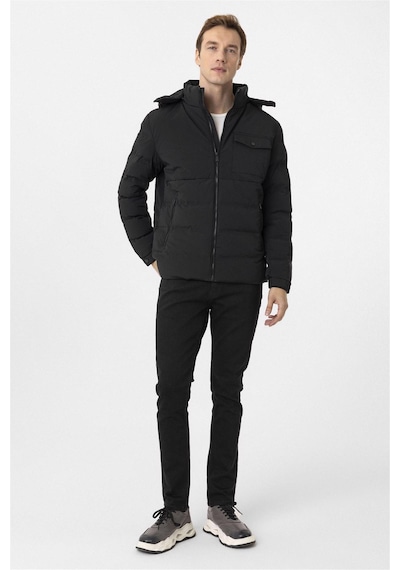 Süvari Siyah Slim Kapitone Mont-34888 Siyah