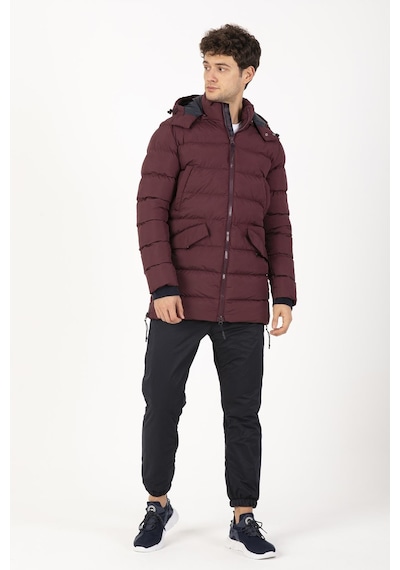 Maraton Sportswear Regular Erkek Kapşonlu Uzun Kol Basic Bordo Mont 21262-bordo Bordo