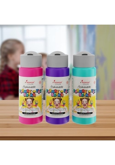 Mor-fuşya-turkuaz Parmak Boyası 3'lü Set 3x60ml