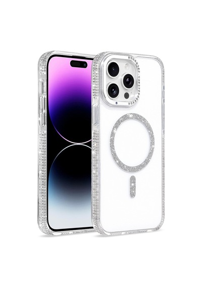 Maks Technology iPhone Uyumlu 14 Pro Max Kılıf M-safe Şarj Özellikli Mkst Tera Silikon Kapak - Şeffaf
