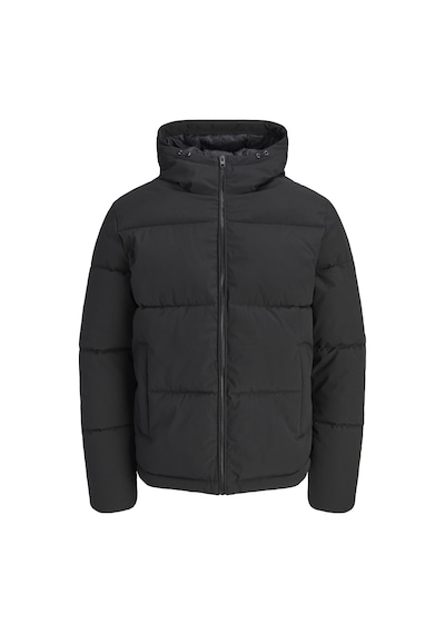 Jack & Jones Büyük Beden Ayarlanabilir Bagcikli Kapüsonlu Puffer Ceket - Galaxy - 12303958 Siyah