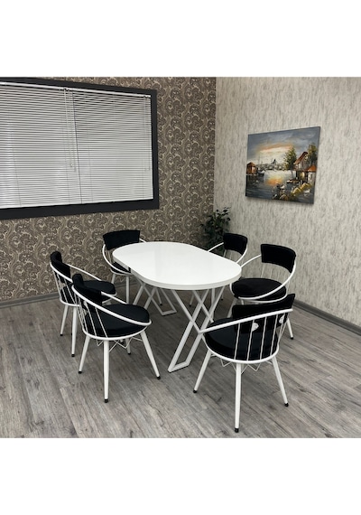 Selenit Mutfak Yemek Masası Takımı- 6 Kişilik Mutfak Masa Sandalye Takımı- Mutfak Masası Takımı Beyaz Selenit Mutfak Yemek Masası Takımı- 6 Kişilik Mutfak Masa Sandalye Takımı- Mutfak Masası Takımı Beyaz